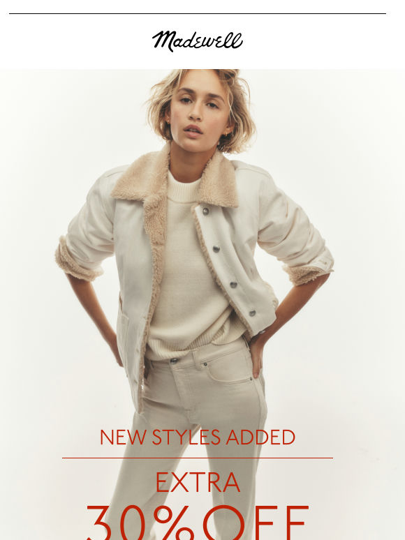 EXTRA 30% OFF sale: new styles added