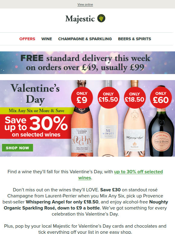 2 days to go! Save up to 30% on Valentine’s rosé