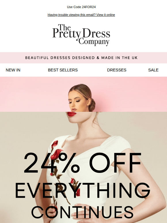 24% Off continues, 24% Off Everything including Sale