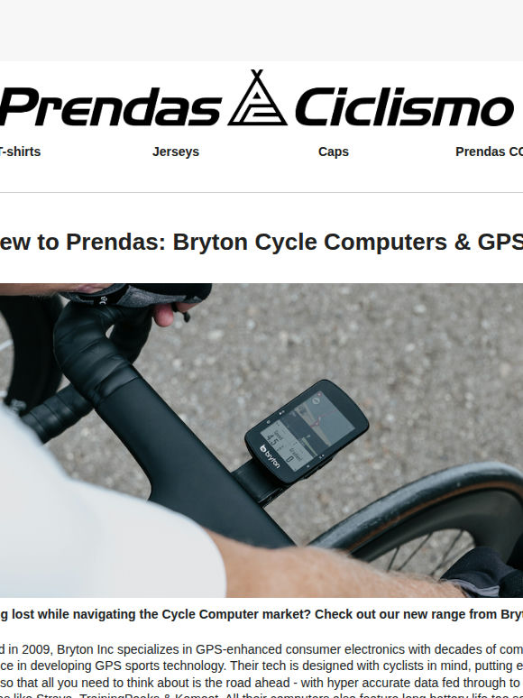 Introducing Bryton GPS to Prendas! 🗺️