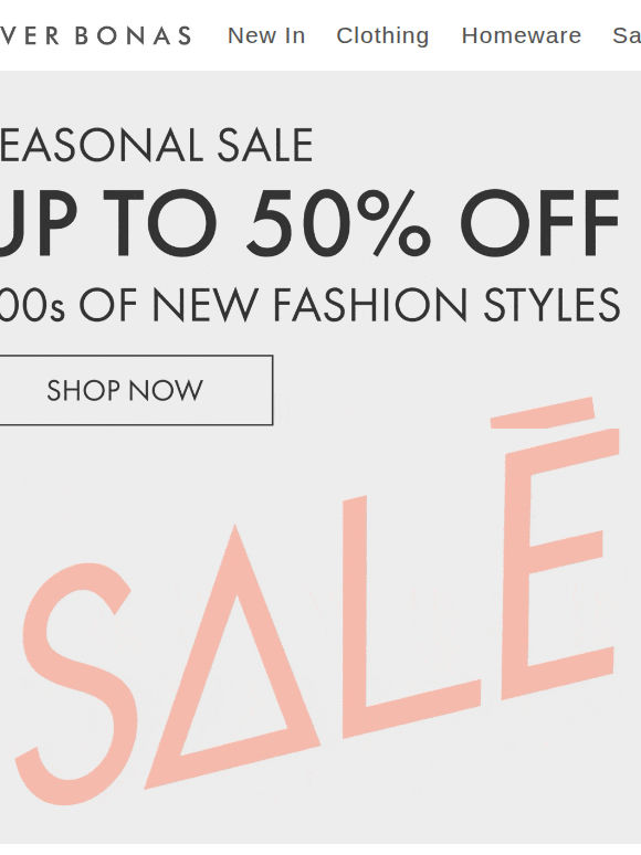 Sale now on | Up to 50% off fashion