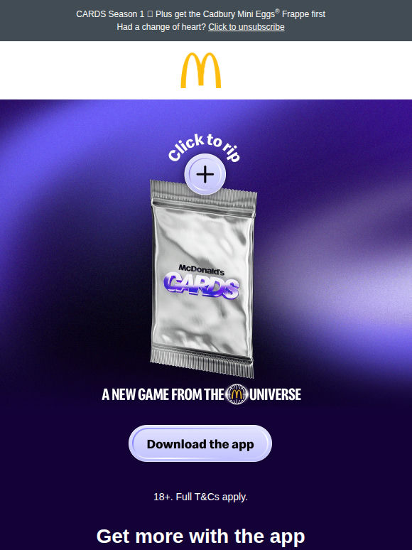 Coming to the McDonald's App