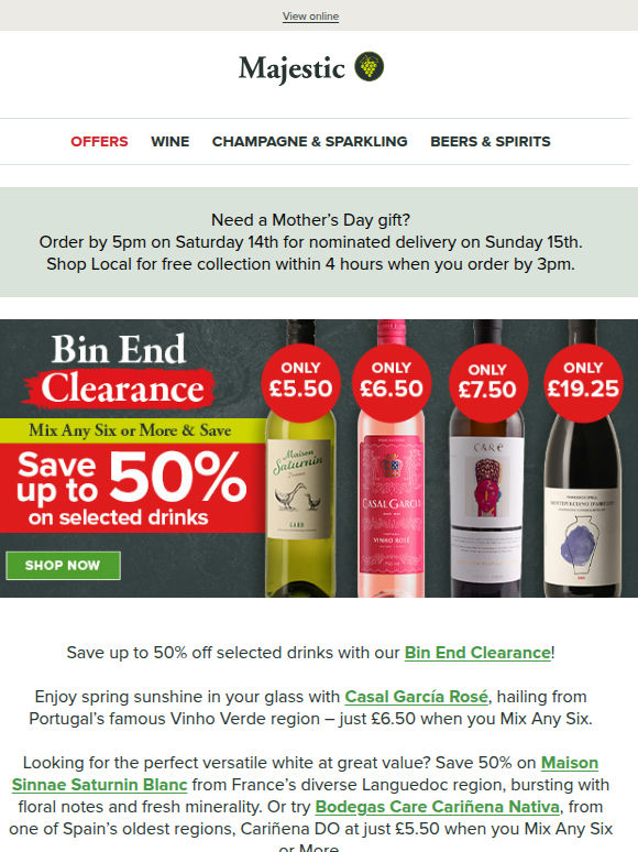 Up to 50% Off – Bin End Clearance