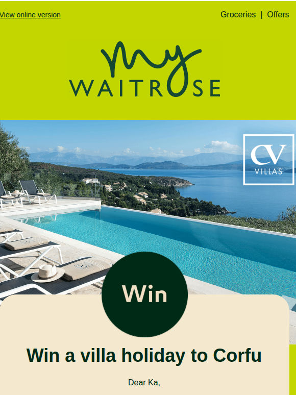 Win a villa holiday to Corfu 🌊☀️