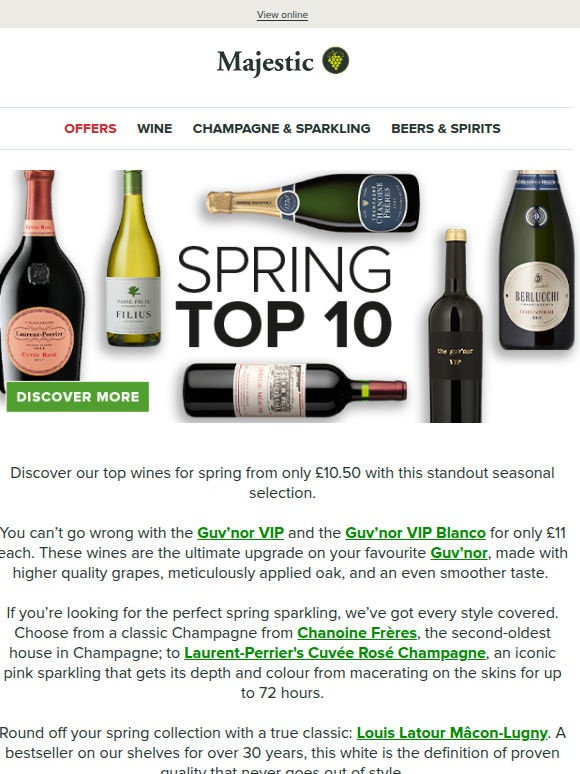 Top Wines for Spring from £10.50