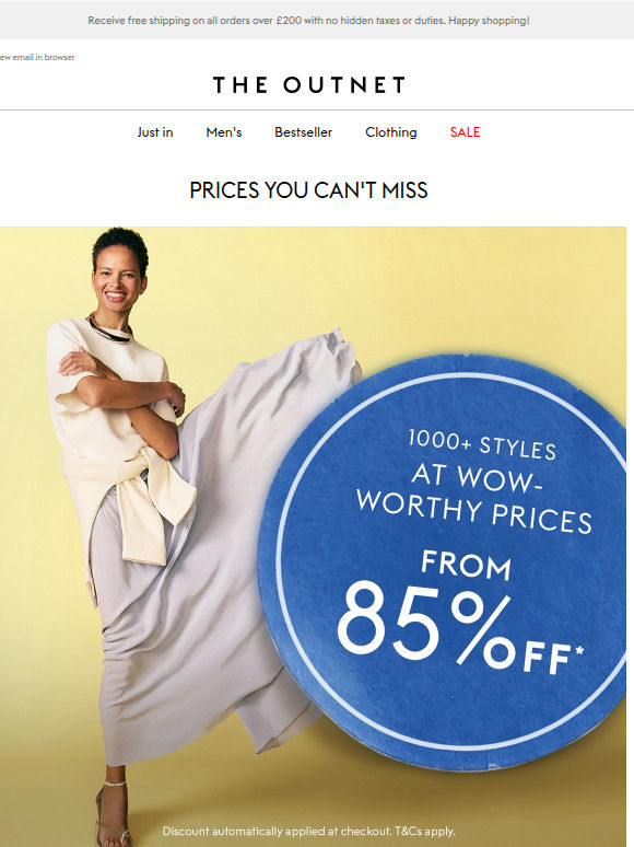 Don't miss styles from 85% off on your favorite designers