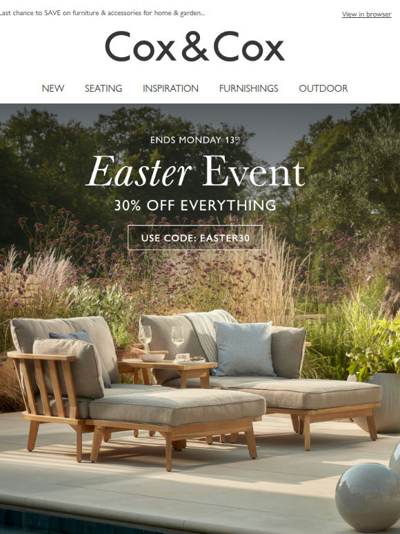 Be quick - 30% OFF in our Easter Event ends tomorrow!