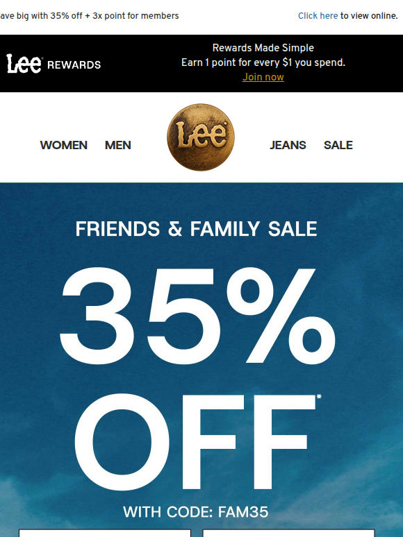 Friends & Family: 35% off