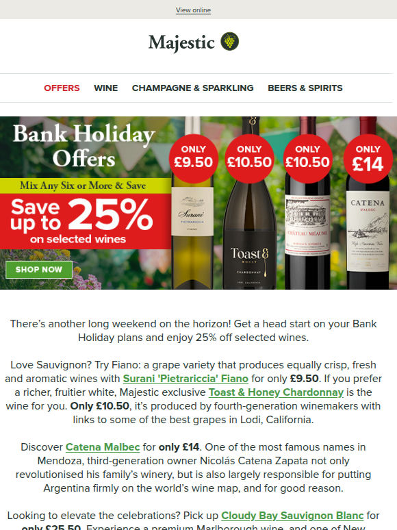 Bank Holiday Offers! Save up to 25%
