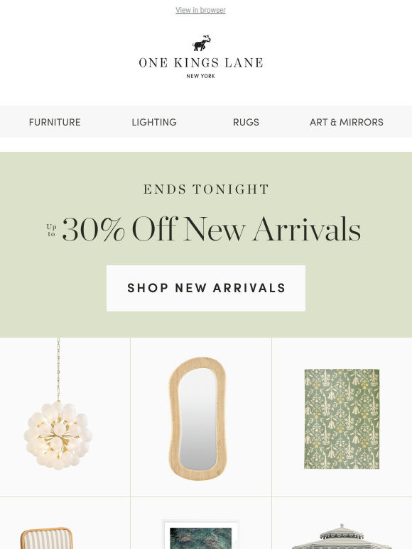 ⏳ Ends Tonight: Up to 30% Off New Arrivals