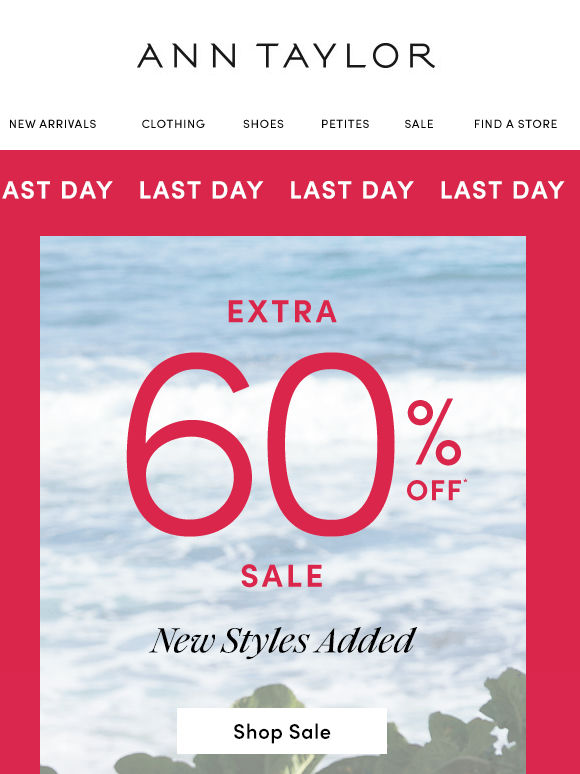 Public Sale Announcement: Extra 60% Off Ends Today