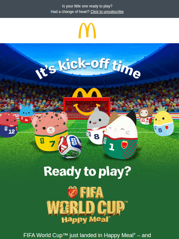 FIFA™ x Squishmallows™: now in Happy Meal® ⚽