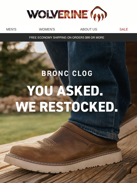 Bronc Clog SELLING FAST