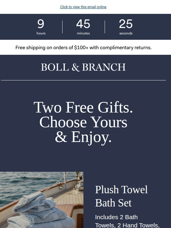 Your FREE blanket or towels won't last
