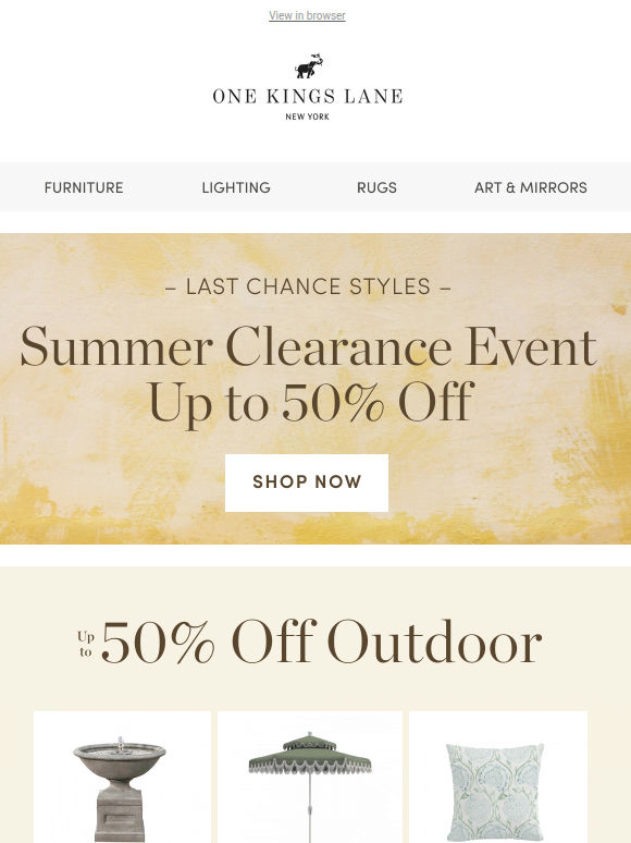 Shop Outdoor — Up to 50% Off Lounge, Dining & Umbrellas