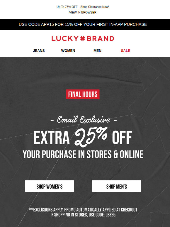 HOURS LEFT For Extra 25% Off‼️