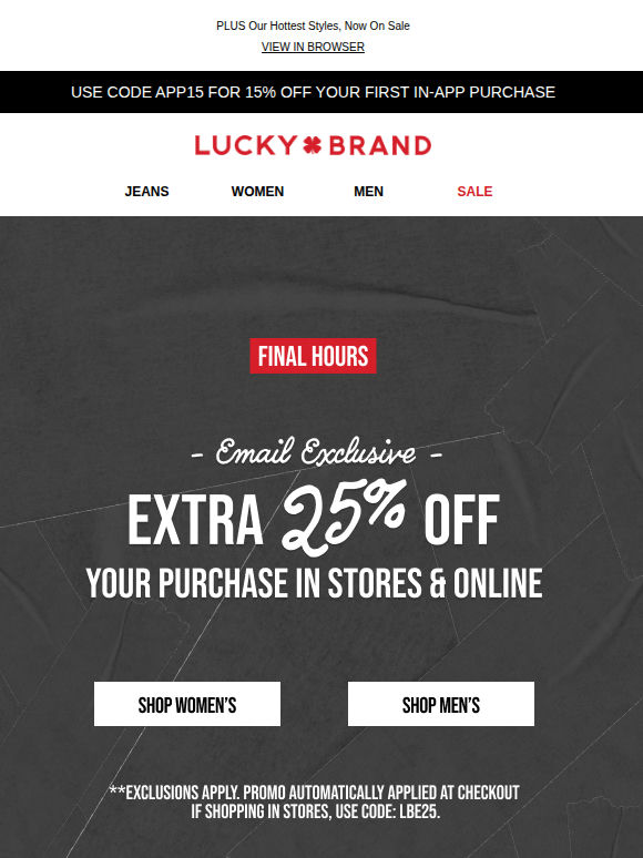 LAST CHANCE! 25% OFF Ends Today—Shop Now