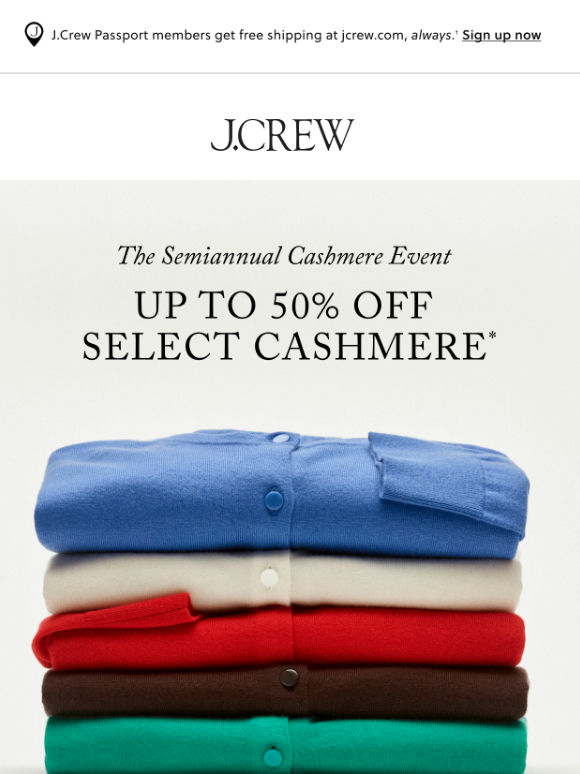 ICYMI: up to 50% off select cashmere