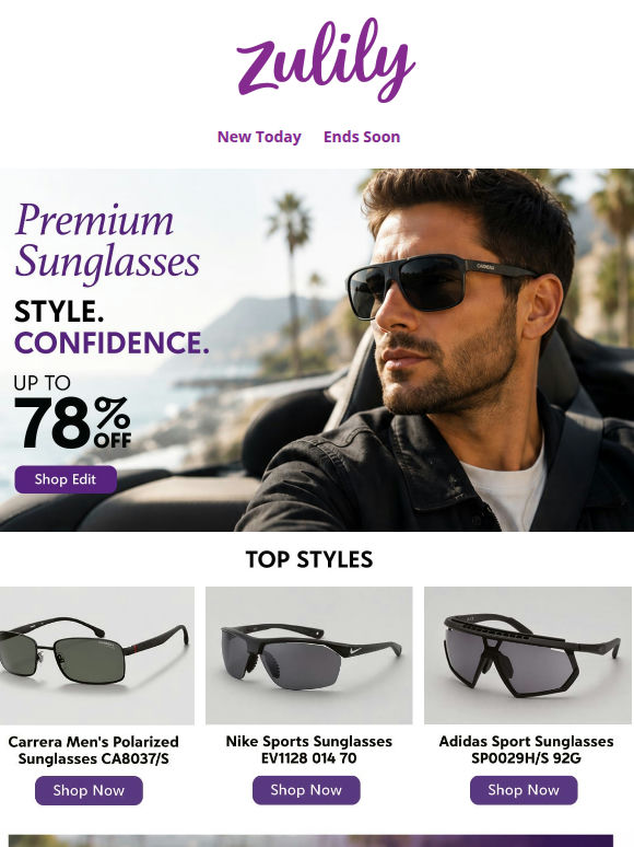 Premium shades, up to 78% off 💜