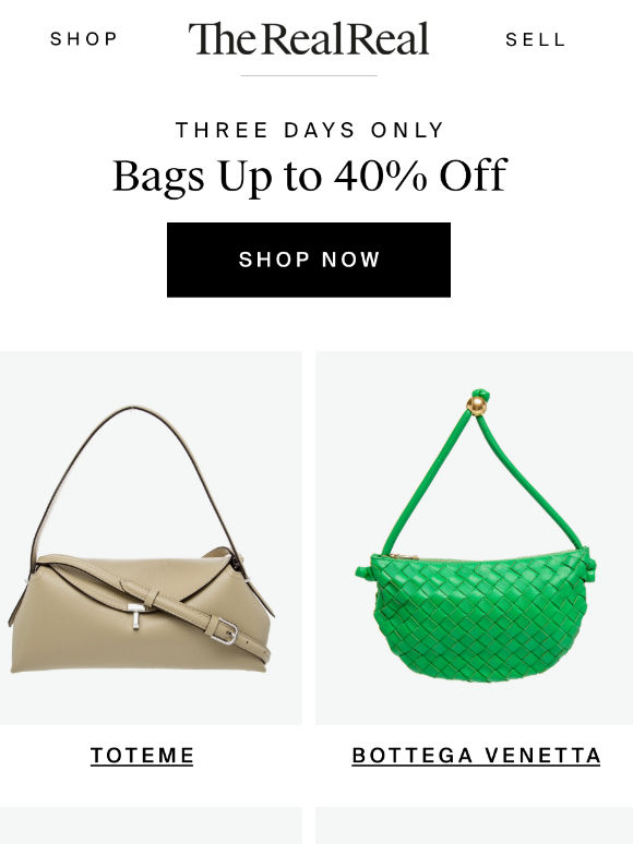 Up to 40% off bags