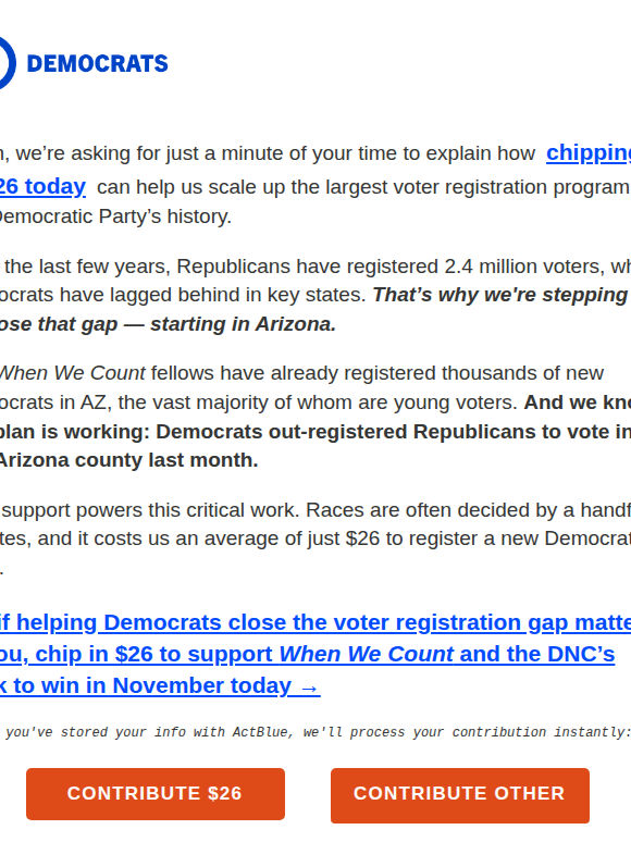 We are out-registering Republicans