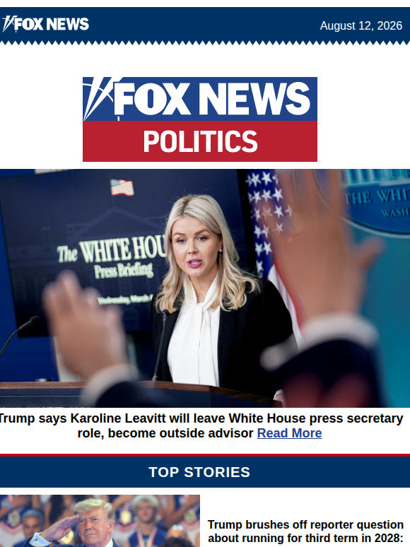 Trump says Karoline Leavitt will leave White House press secretary role, become outside advisor