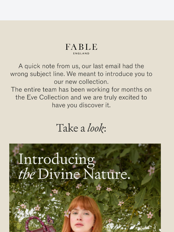 A small correction  - Introducing: The Eve Collection
