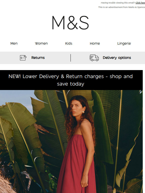 We’ve lowered our Delivery & Returns charges