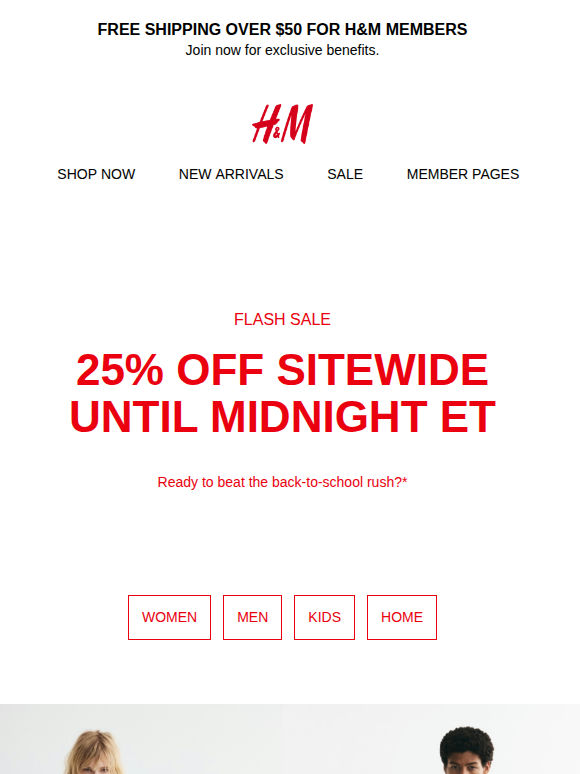 25% off flash sale starts now