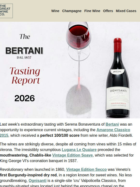 Tasting Report: The 100/100 Amarone by Bertani