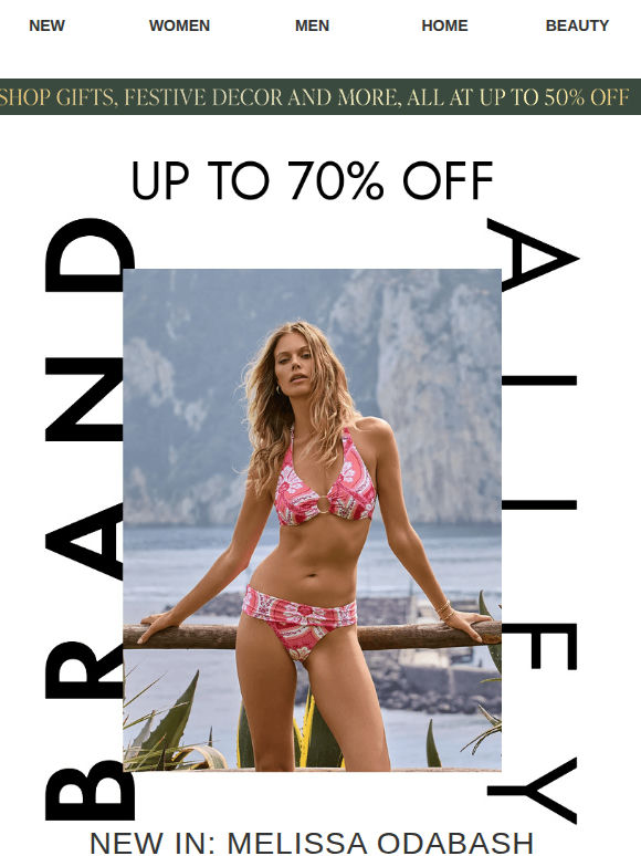 Up to 70% off Melissa Odabash, Birkenstock, Chloe Fragrance, Vivienne Westwood