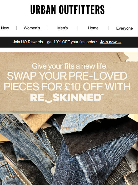 £10 off in exchange for your pre-loved pieces
