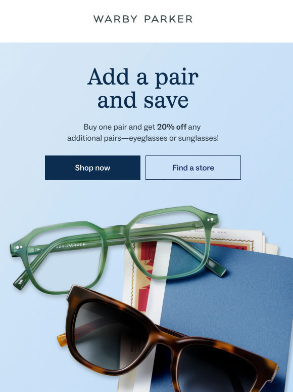 More for less, with 20% off