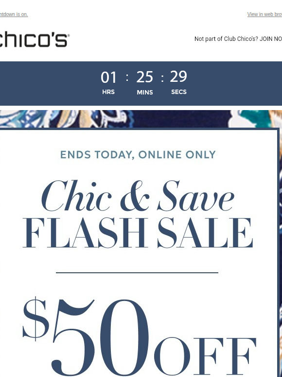Ends Today! $50 Off + 25% Off Newness