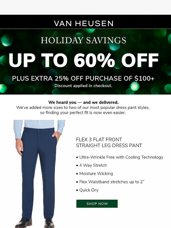 up to 60% off holiday savings