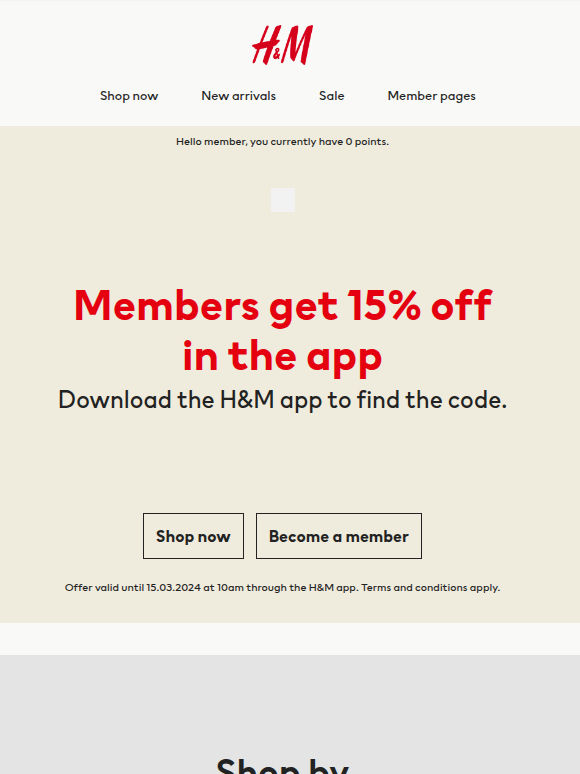 It's time - Members get 15% off in the app