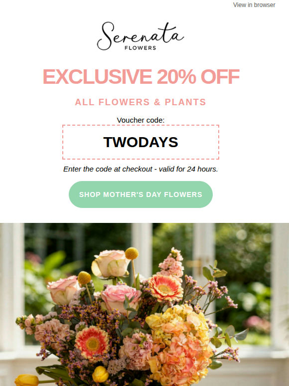 🌼Say thank you this Mother’s Day – enjoy 20% off