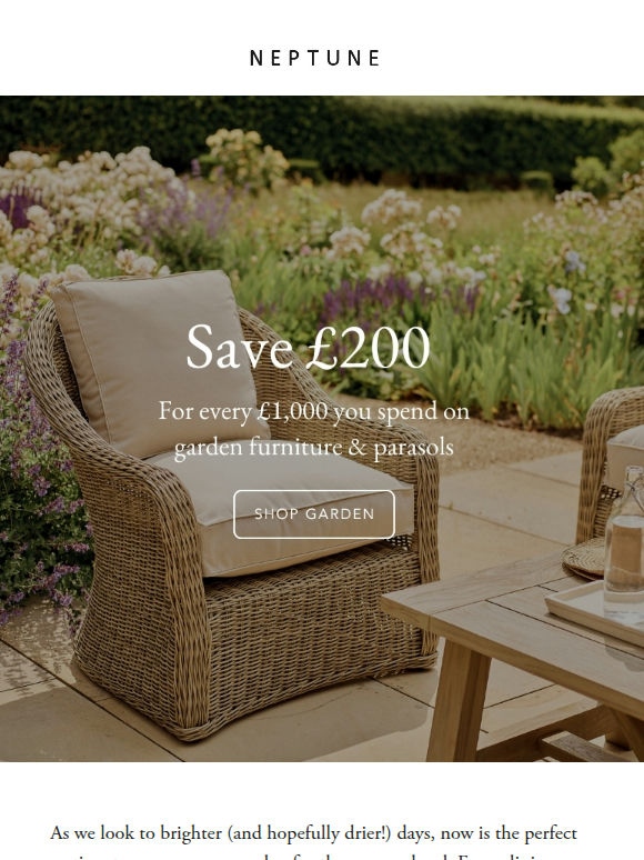 Save £200 for every £1,000 you spend