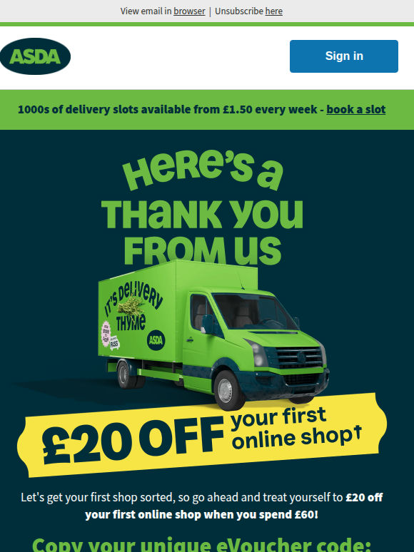 Adam, this £20 off has your name on it 💚