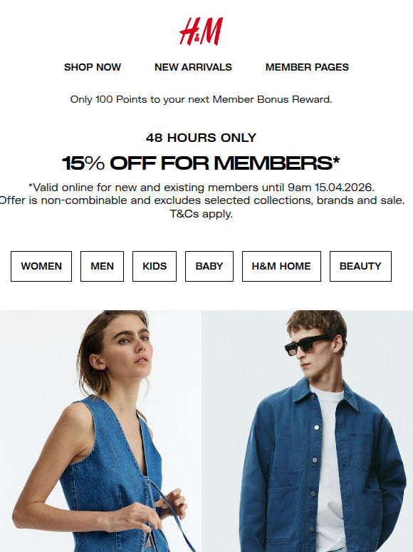 15% off | Member exclusive