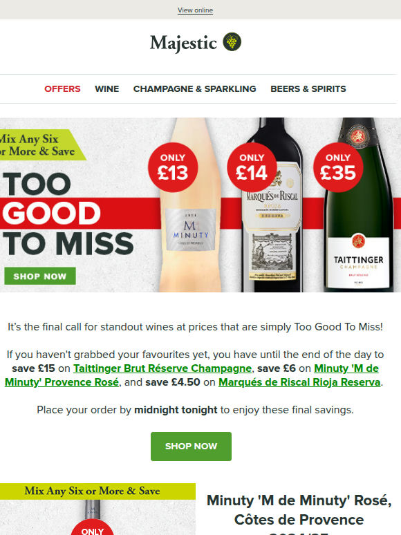 Last chance: Save £15 on Taittinger (and more!)