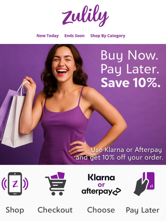 Shop Now. Save 10%. Pay Later.