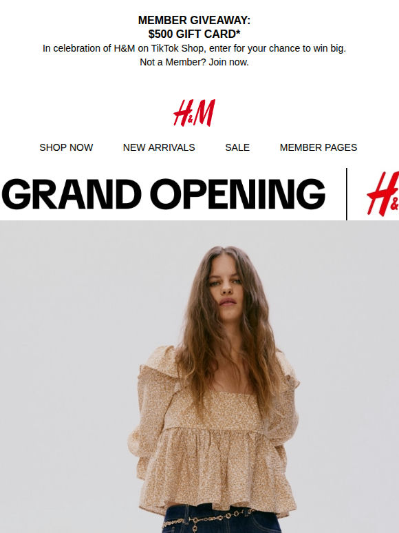 Up to 25% off H&M on TikTok Shop