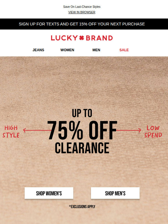 CLEARANCE SALE! Up To 75% Off