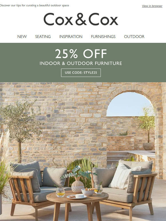 Summer living | 25% OFF all full priced outdoor furniture!