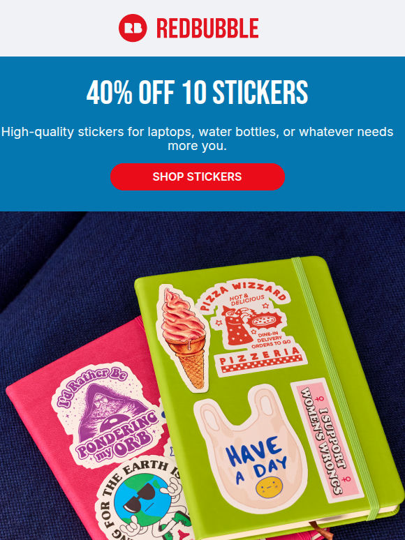 Save 40% on 10 Stickers 👉