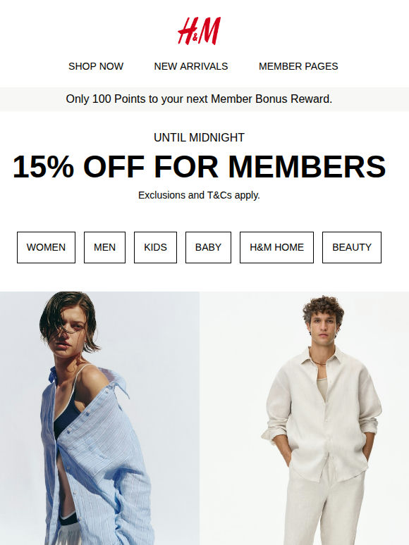 15% off | For members online