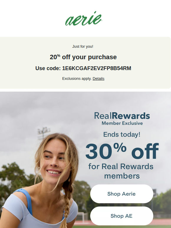 TODAY: 30% off for Real Rewards members