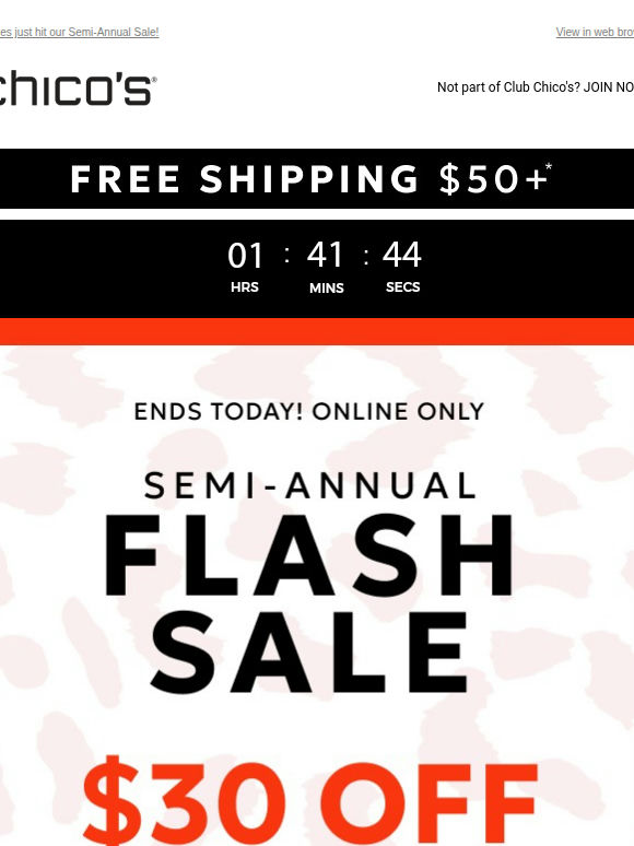LAST DAY! $30 off $125+ *excl. apply