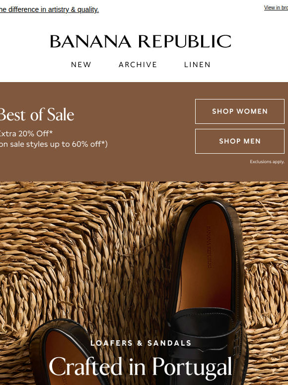 Loafers & sandals crafted in Portugal